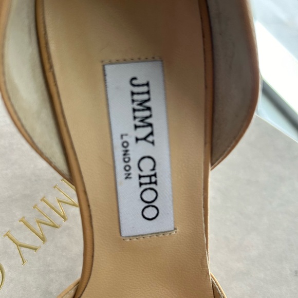 Jimmy Choo D’Orsay Addison Beige Leather Heels - Picture 8 of 10